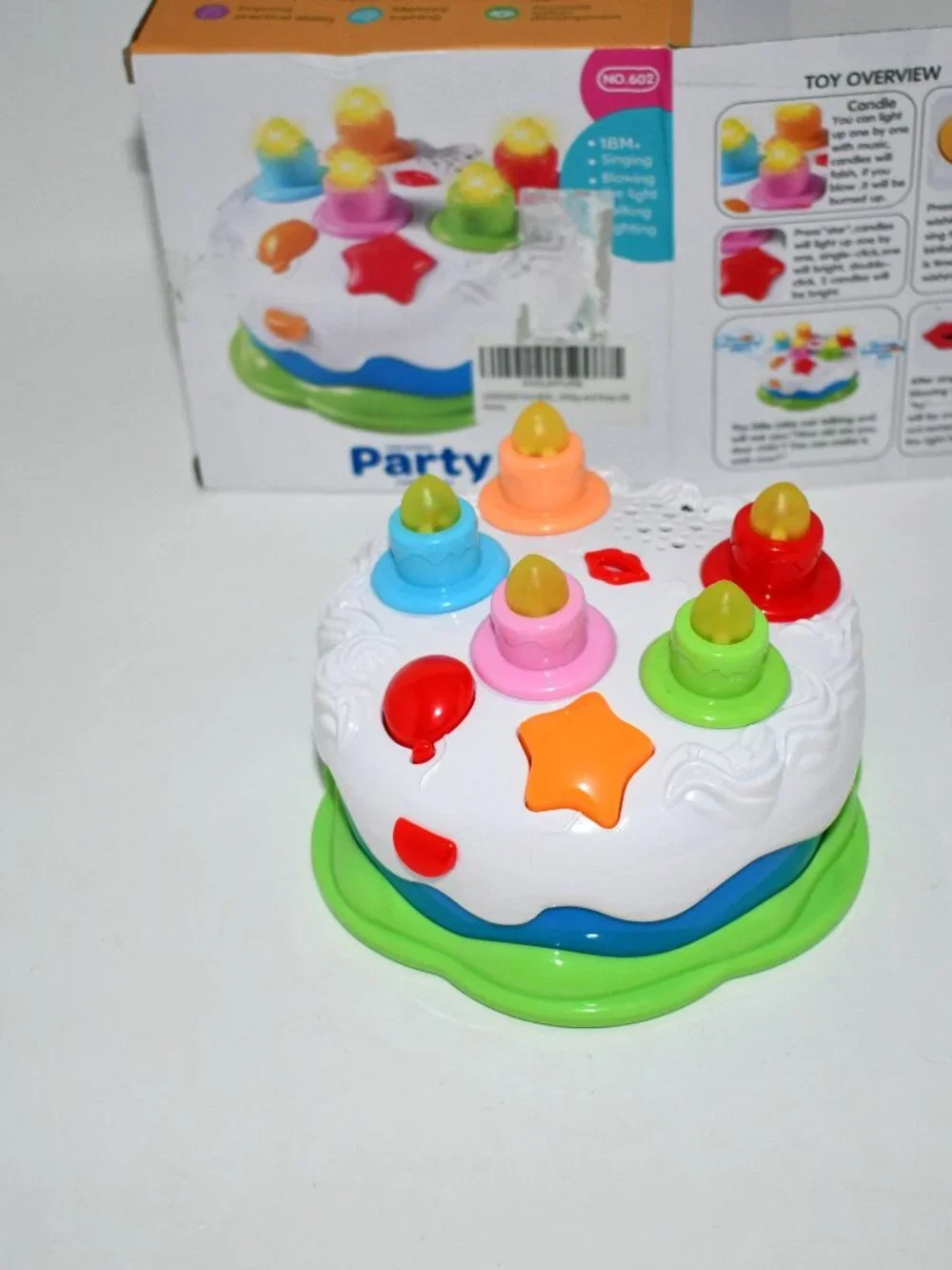 OKREVIEW First Birthday Cake Toy, Musical Light Up, Pretend Play, 18M+, Green, N